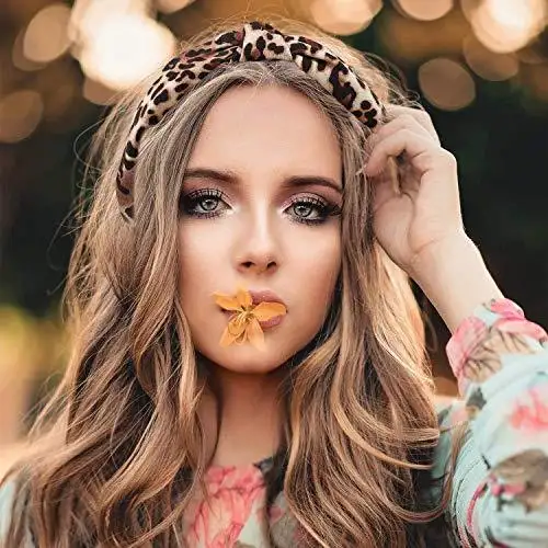 High Fashion Cheetah Print Head Band Hair 4 pcs Accessory Set