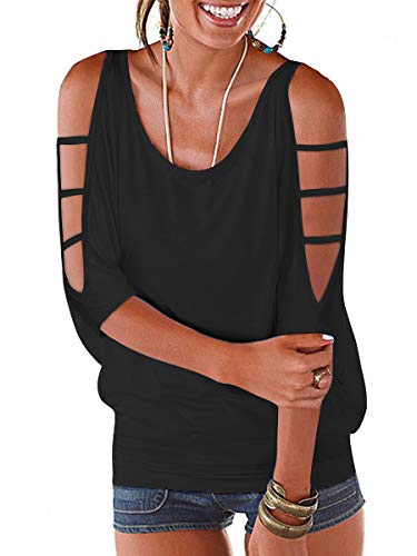 Hollowed Out Shoulder Fashion Shirt