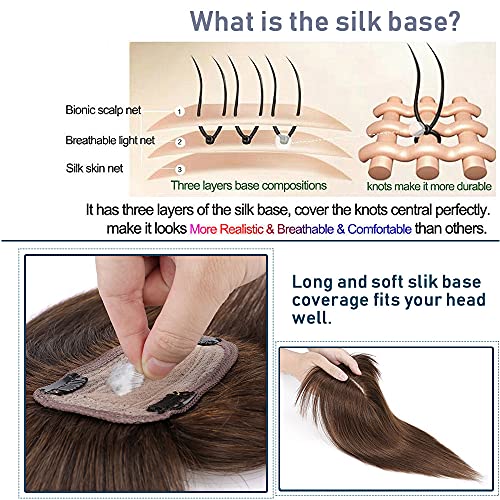 Human Hair Synthetic Blend Hair topper with bangs - Image 25
