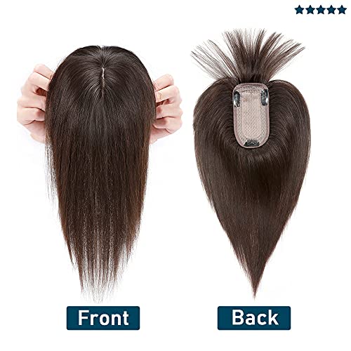 Human Hair Synthetic Blend Hair topper with bangs - Image 29