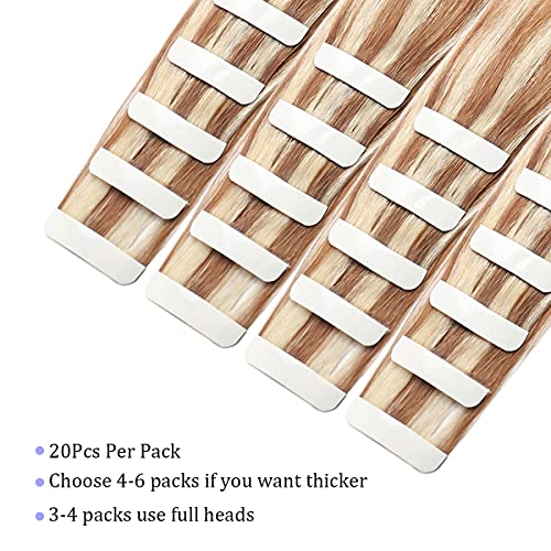 Human Hair Tape in Extensions Ombre Baylage Hair 14 Inch Tape in Extensions - Image 16