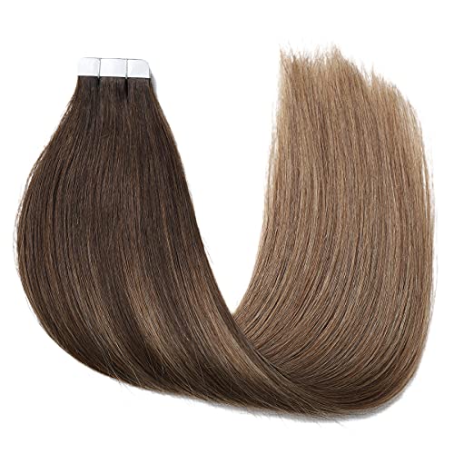 Human Hair Tape in Extensions Ombre Baylage Hair 14 Inch Tape in Extensions - Image 2