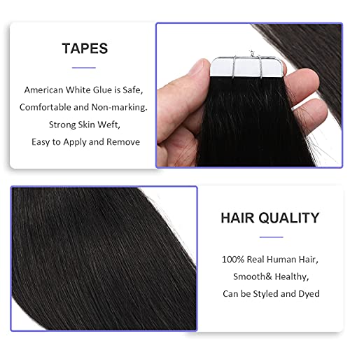 Human Hair Tape in Extensions Ombre Baylage Hair 14 Inch Tape in Extensions - Image 23