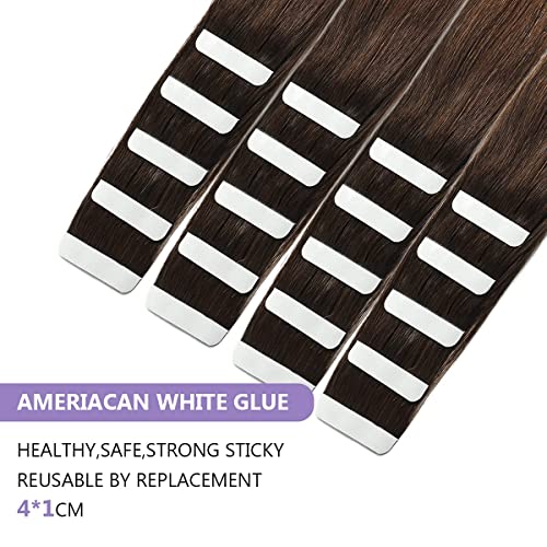 Human Hair Tape in Extensions Ombre Baylage Hair 14 Inch Tape in Extensions - Image 48