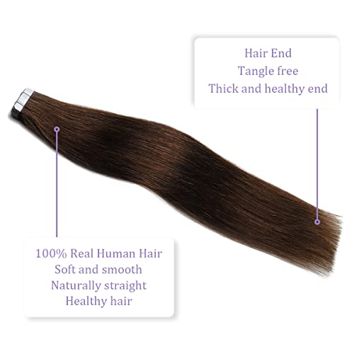 Human Hair Tape in Extensions Ombre Baylage Hair 14 Inch Tape in Extensions - Image 65