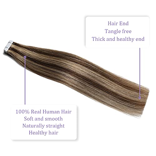 Human Hair Tape in Extensions Ombre Baylage Hair 14 Inch Tape in Extensions - Image 71