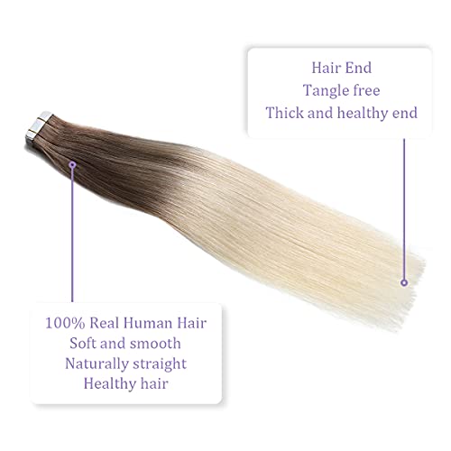 Human Hair Tape in Extensions Ombre Baylage Hair 14 Inch Tape in Extensions - Image 77