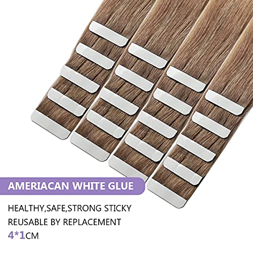 Human Hair Tape in Extensions Ombre Baylage Hair 14 Inch Tape in Extensions - Image 78