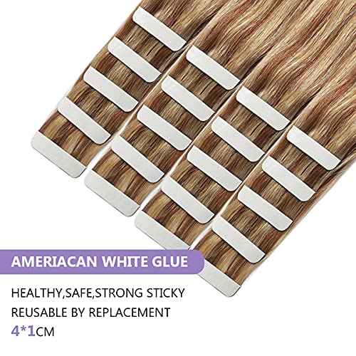 Human Hair Tape in Extensions Ombre Baylage Hair 14 Inch Tape in Extensions - Image 85
