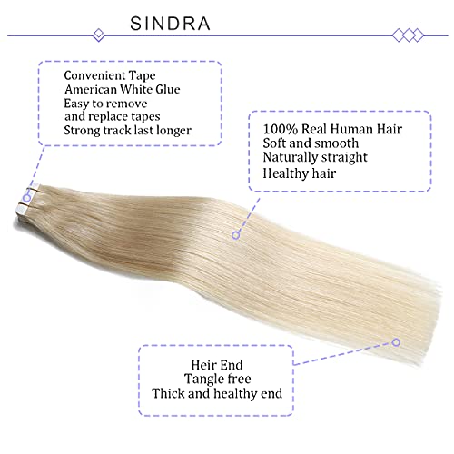 Human Hair Tape in Extensions Ombre Baylage Hair 14 Inch Tape in Extensions - Image 92
