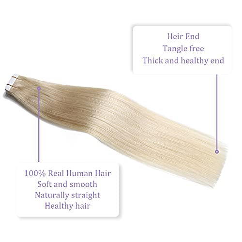 Human Hair Tape in Extensions Ombre Baylage Hair 14 Inch Tape in Extensions - Image 97