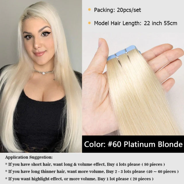 Invisible Skin Weft Tape in Human Hair Extensions - Image 2