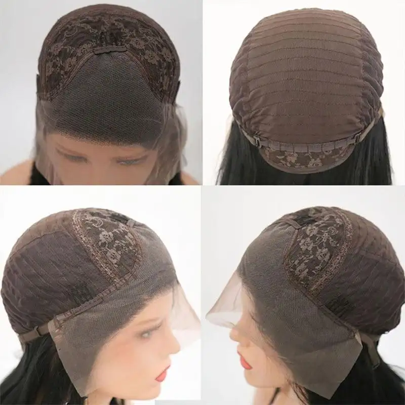 Janey Full Density Straight Hair Blonde Lace Front Wig with Dark Brown Roots - Image 6