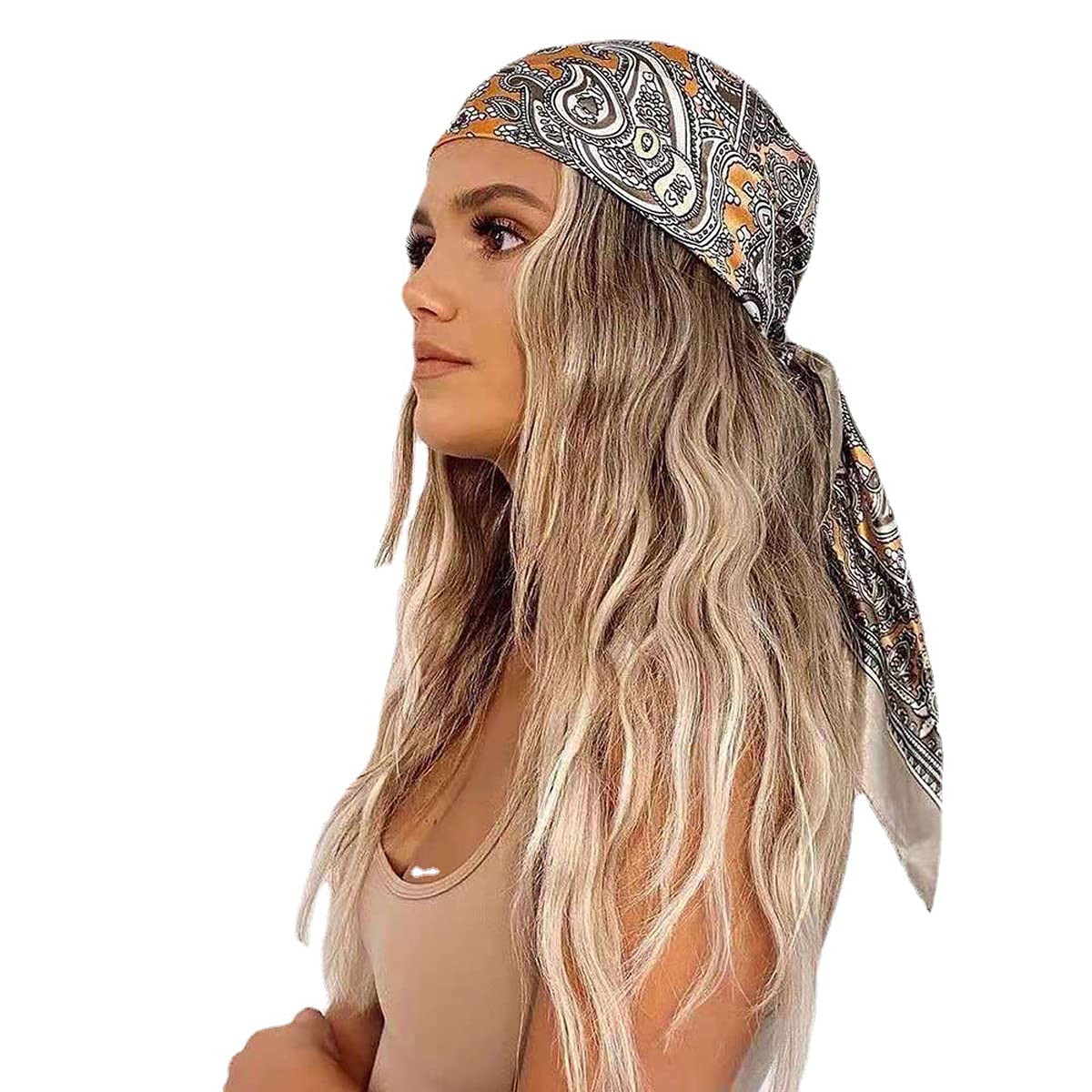 Large Satin Square Head Scarf - 2PCS - Image 19