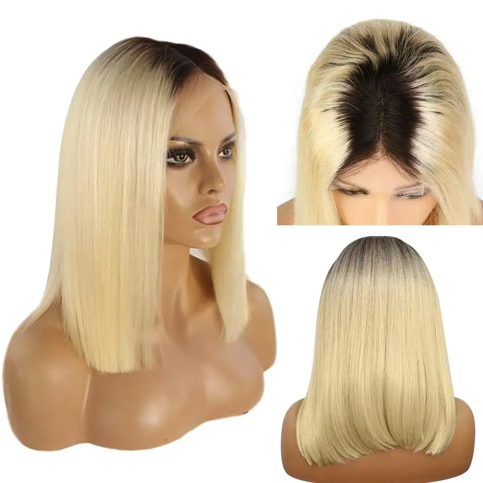 Lavette Platinum Dark Rooted 13x4 Lace Front Human Hair Wigs