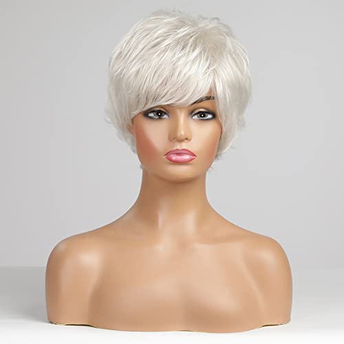 Layered Short Flip Style Blended Human Hair Wig for Women - Image 42