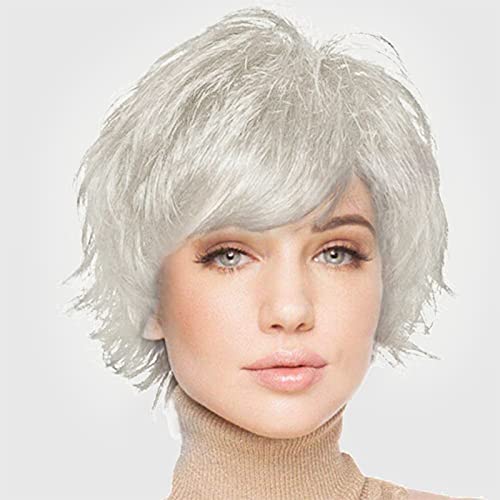 Layered Short Flip Style Blended Human Hair Wig for Women - Image 43