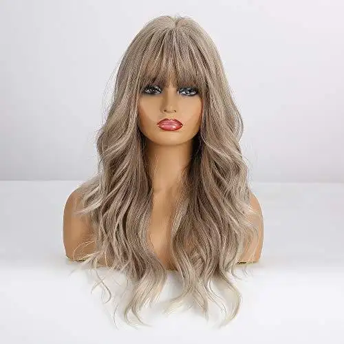 Long Ash Gray Wig with bangs - Image 4