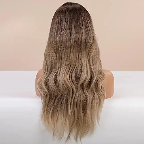 Long Middle Parting Hair Wig Dark Brown to Light Brown - Image 5