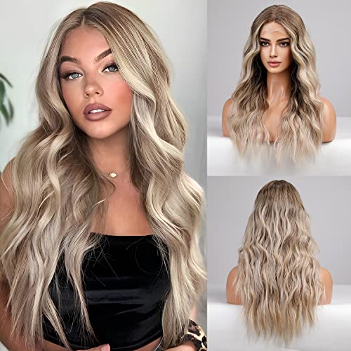 Long Ombre Blonde Lace Front Wig