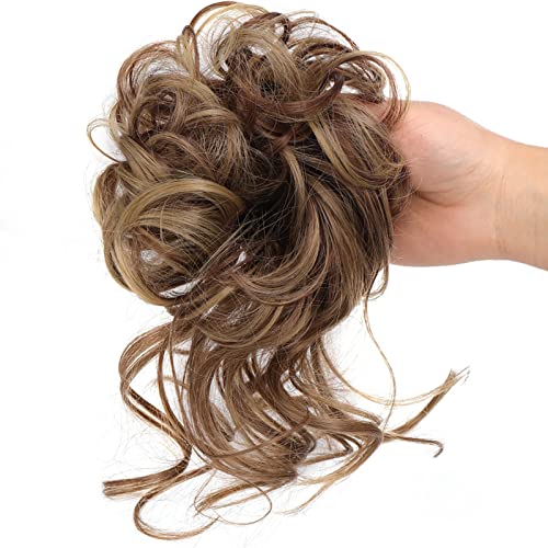 Long Tousled Messy Bun Hair Piece
