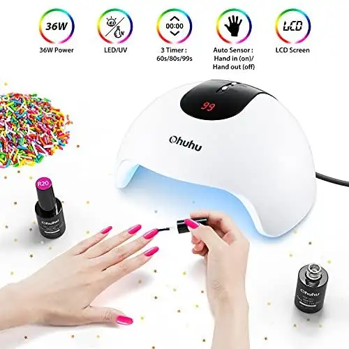 Nail Polish Kit with 36W UV LED Lamp Gel Polish Set Nail Art Decorations - Image 3