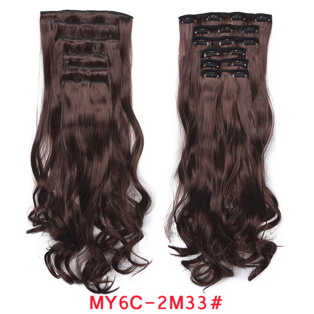 Natural Wavy Ombre Hair Piece 6Pcs/Set Clip In Hair Extension 20Inch - Image 10
