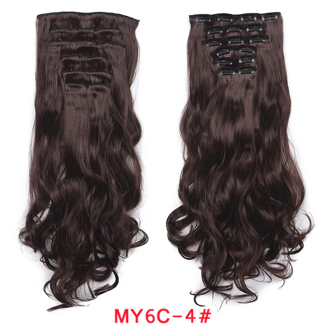 Natural Wavy Ombre Hair Piece 6Pcs/Set Clip In Hair Extension 20Inch - Image 11