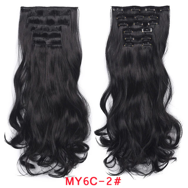 Natural Wavy Ombre Hair Piece 6Pcs/Set Clip In Hair Extension 20Inch - Image 12