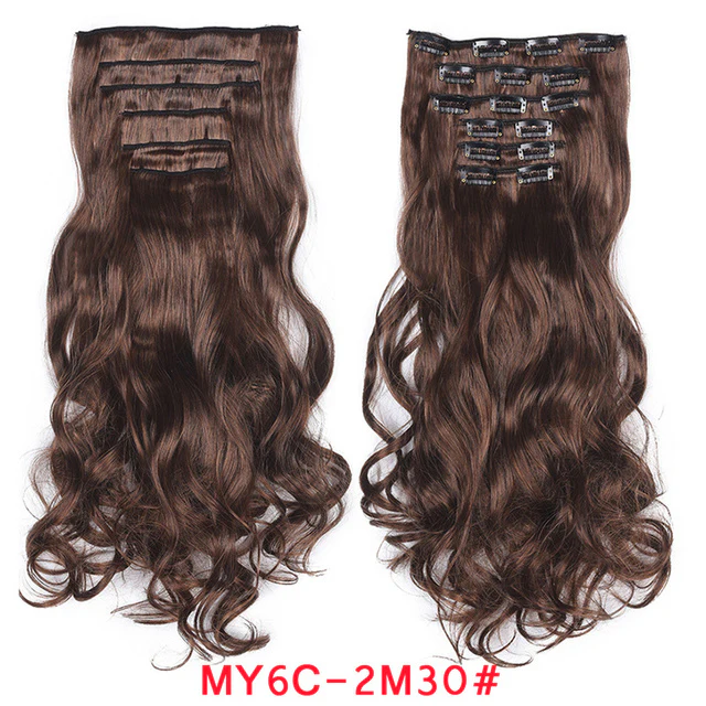 Natural Wavy Ombre Hair Piece 6Pcs/Set Clip In Hair Extension 20Inch - Image 13