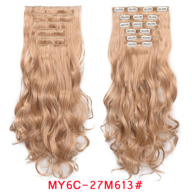 Natural Wavy Ombre Hair Piece 6Pcs/Set Clip In Hair Extension 20Inch - Image 14
