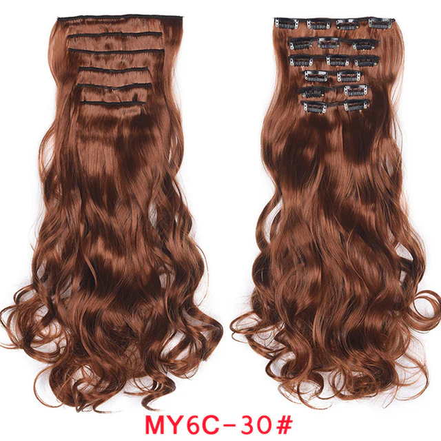 Natural Wavy Ombre Hair Piece 6Pcs/Set Clip In Hair Extension 20Inch - Image 15
