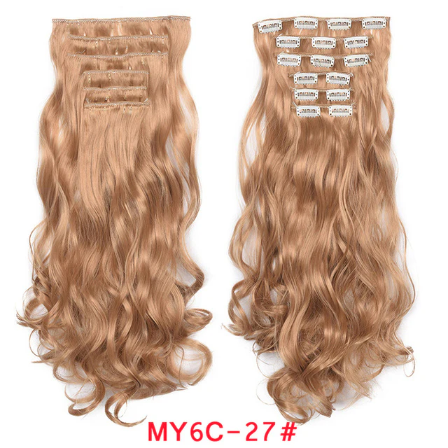 Natural Wavy Ombre Hair Piece 6Pcs/Set Clip In Hair Extension 20Inch - Image 16