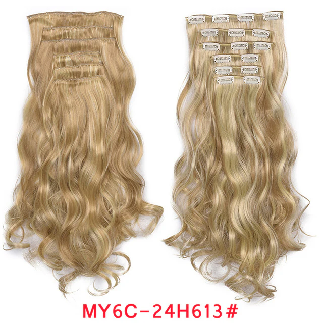 Natural Wavy Ombre Hair Piece 6Pcs/Set Clip In Hair Extension 20Inch - Image 18