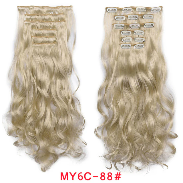 Natural Wavy Ombre Hair Piece 6Pcs/Set Clip In Hair Extension 20Inch - Image 2