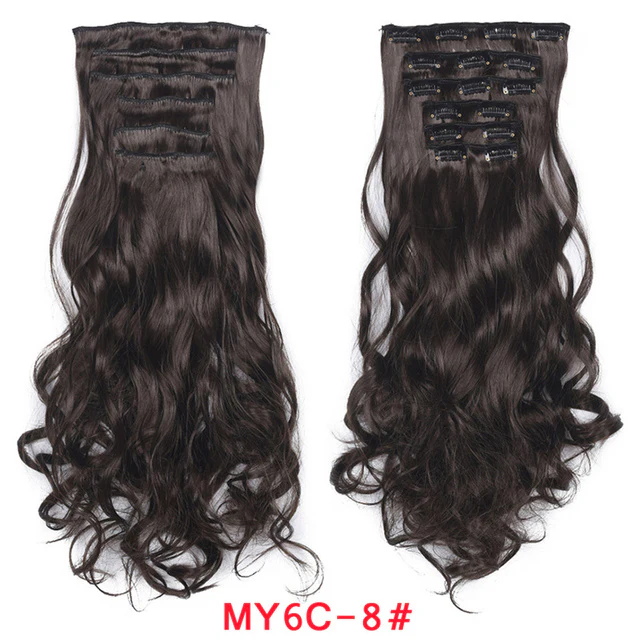 Natural Wavy Ombre Hair Piece 6Pcs/Set Clip In Hair Extension 20Inch - Image 20