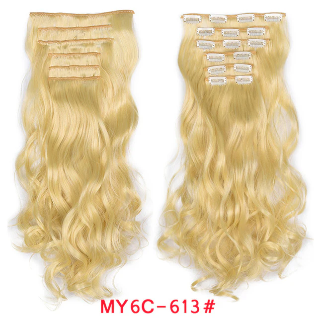 Natural Wavy Ombre Hair Piece 6Pcs/Set Clip In Hair Extension 20Inch - Image 3