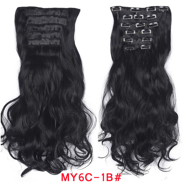 Natural Wavy Ombre Hair Piece 6Pcs/Set Clip In Hair Extension 20Inch - Image 4