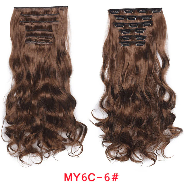 Natural Wavy Ombre Hair Piece 6Pcs/Set Clip In Hair Extension 20Inch - Image 6