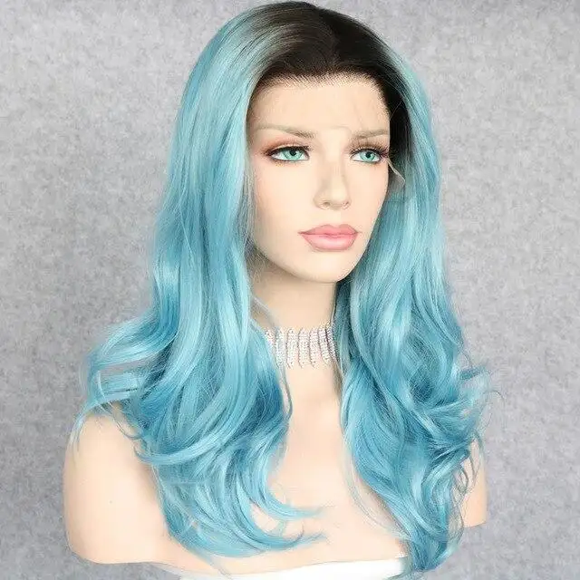 Ocean - Blue Ombre Dark Rooted Lace Front Wig - Image 7