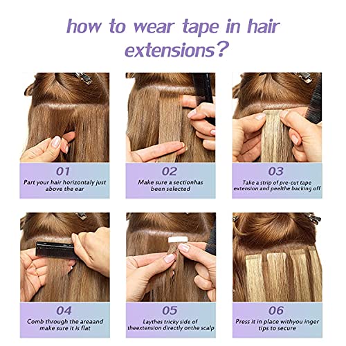 Ombre and Bayalage Tape In Human Hair Tape in Extensions - Image 35