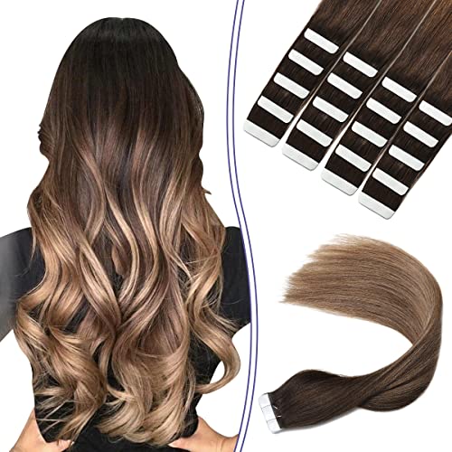 Ombre and Bayalage Tape In Human Hair Tape in Extensions - Image 45