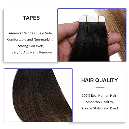 Ombre and Bayalage Tape In Human Hair Tape in Extensions - Image 55