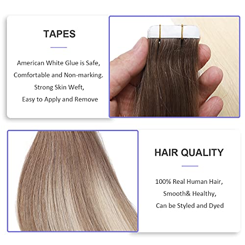 Ombre and Bayalage Tape In Human Hair Tape in Extensions - Image 78