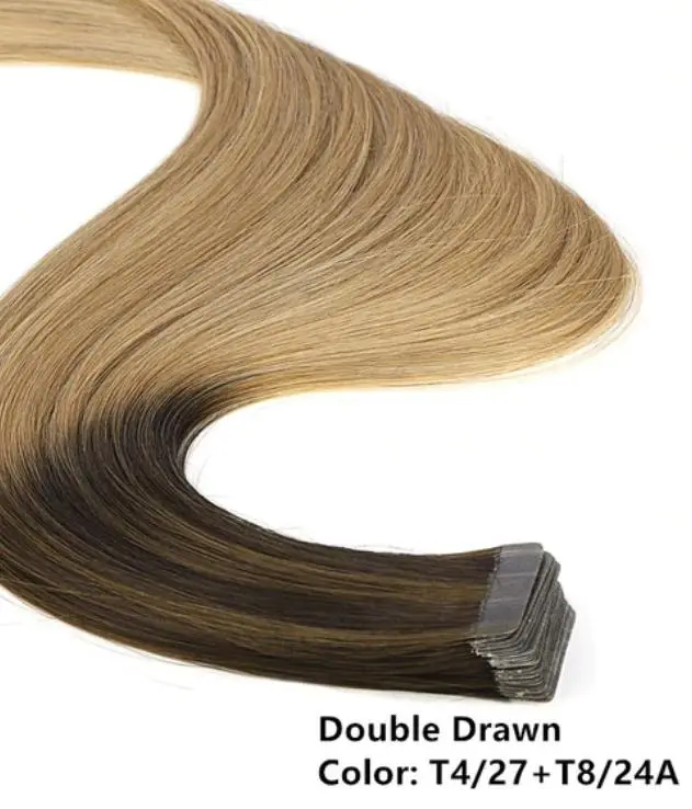 Ombre Baylage 10PCS Remy Tape In Human Hair Extensions - Image 11