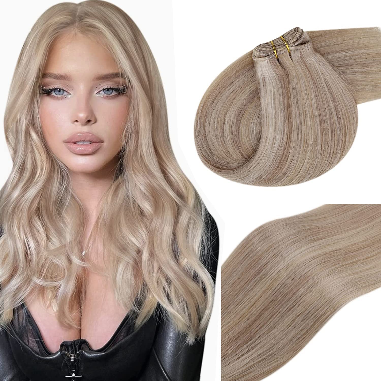 Ombre Human Hair Clip in Hair Extensions - Image 89