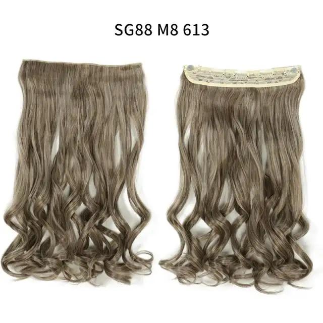 One-piece Long Wavy Heat Resistant Clip In Hair Extensions - Image 11