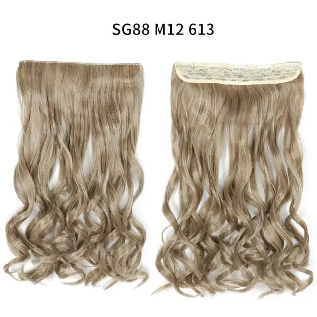 One-piece Long Wavy Heat Resistant Clip In Hair Extensions - Image 12