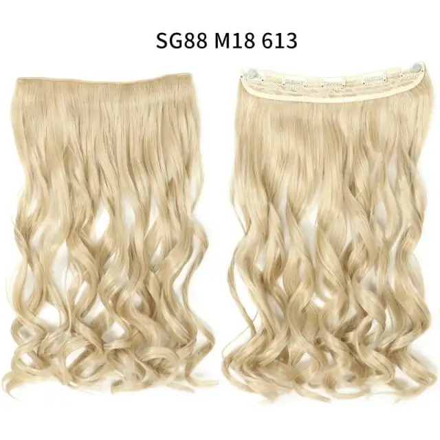 One-piece Long Wavy Heat Resistant Clip In Hair Extensions - Image 13