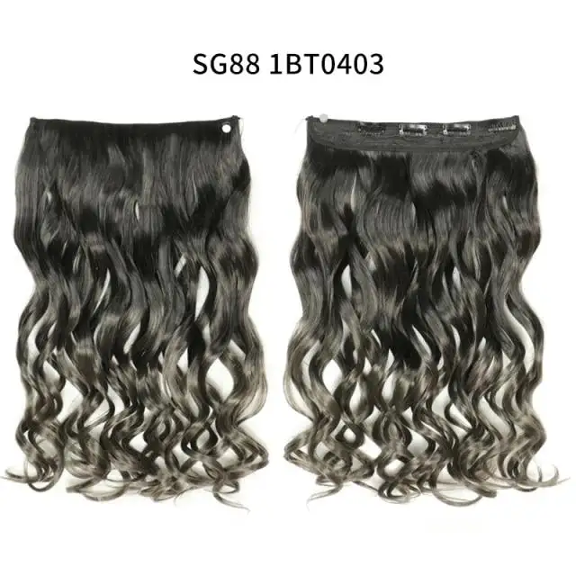 One-piece Long Wavy Heat Resistant Clip In Hair Extensions - Image 14